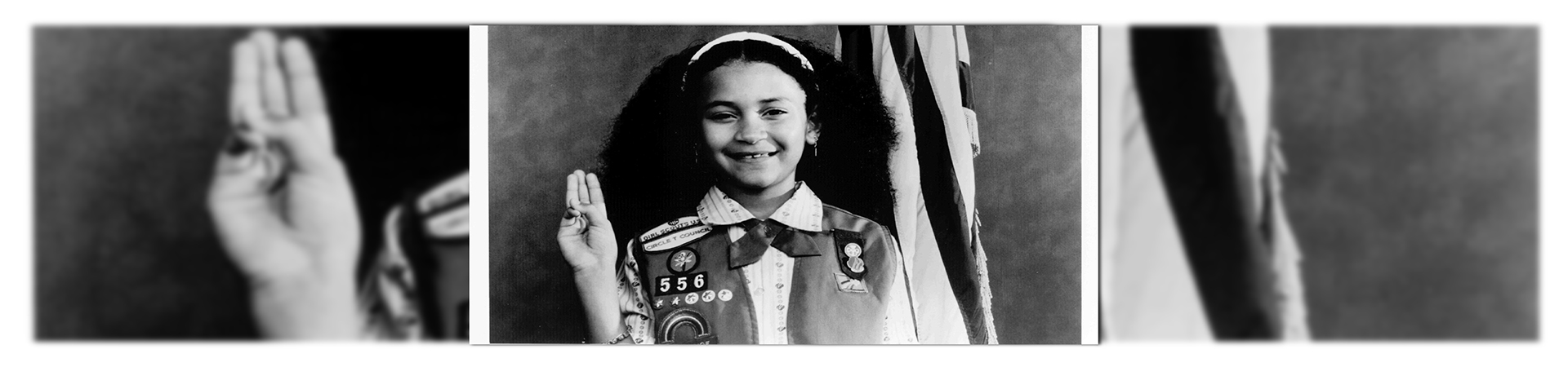  historic photo of girl scout with pledge 