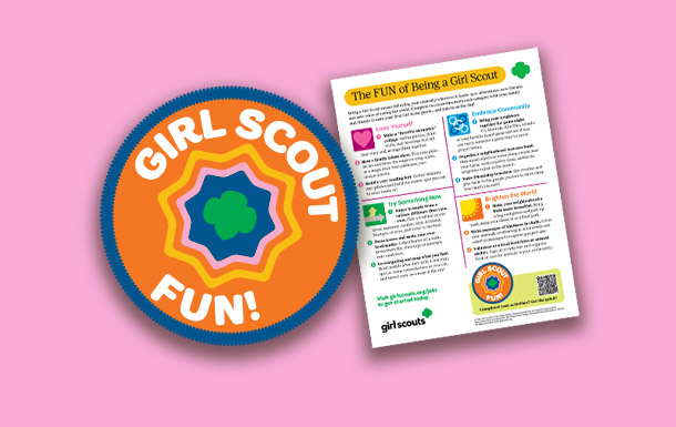 A cartoon of three Girl Scout Super Heroes